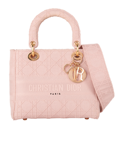 Medium Lady Dior D-Lite, Fabric, Pink, MA0210, S/E, 3* (B)